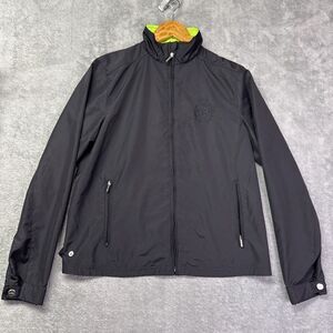 Ralph‎ Lauren Jacket Womens Small Black Green Full Zip Windbreaker Logo